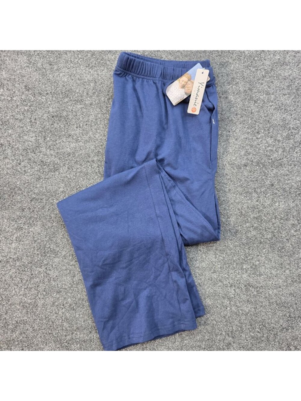 NEW Yimanie 2XL Navy Blue Lounge Pajama Pants Cotton Blend Wide Leg
